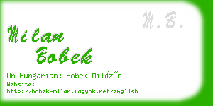 milan bobek business card